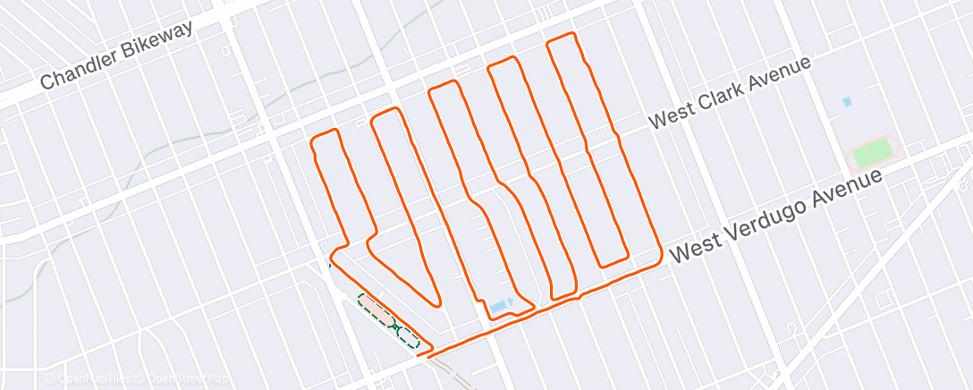 Map of the activity, Easy 5.5-Miler