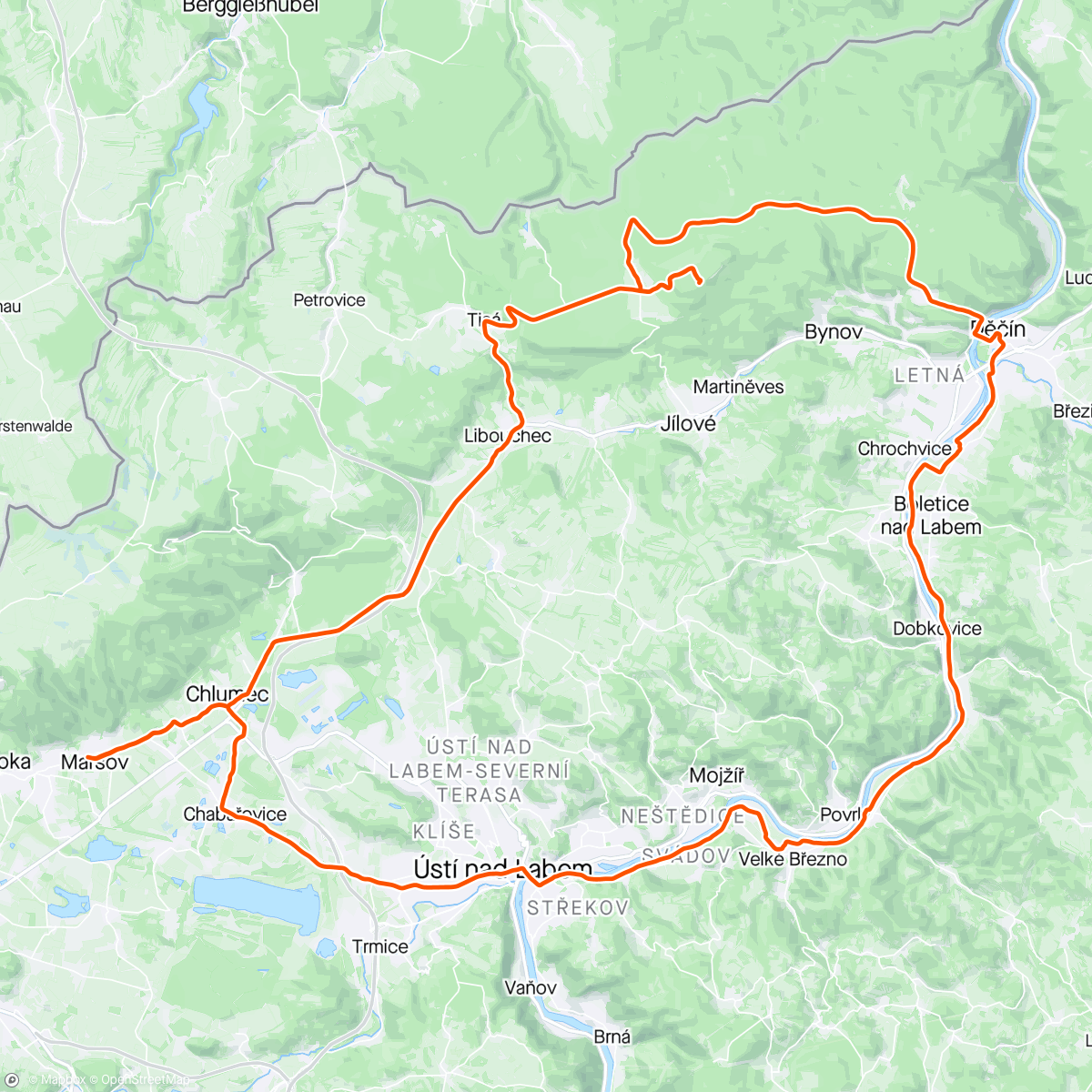 Map of the activity, Děčínský Sněžník