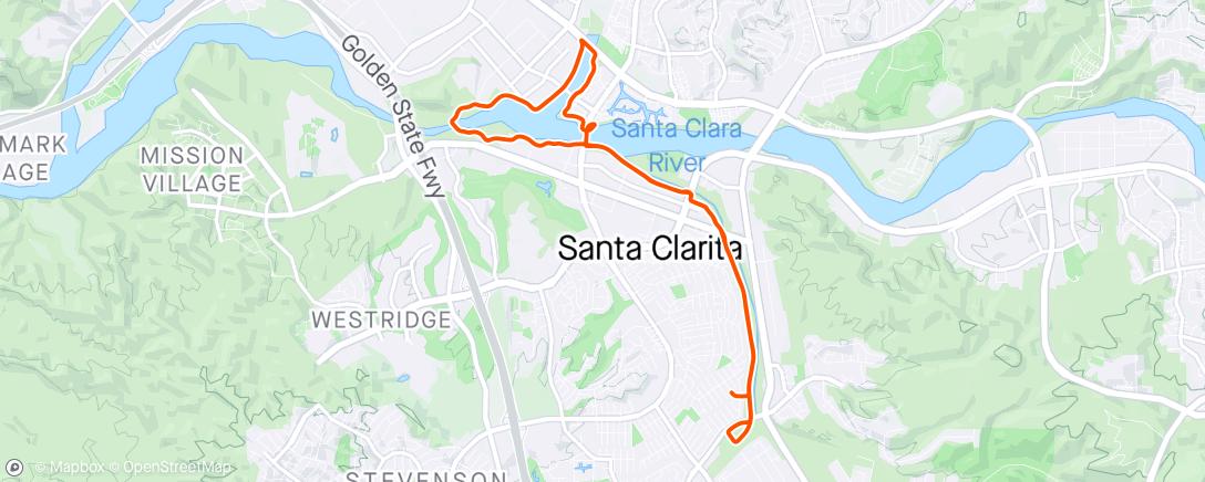 Map of the activity, Post work tandem ride.
