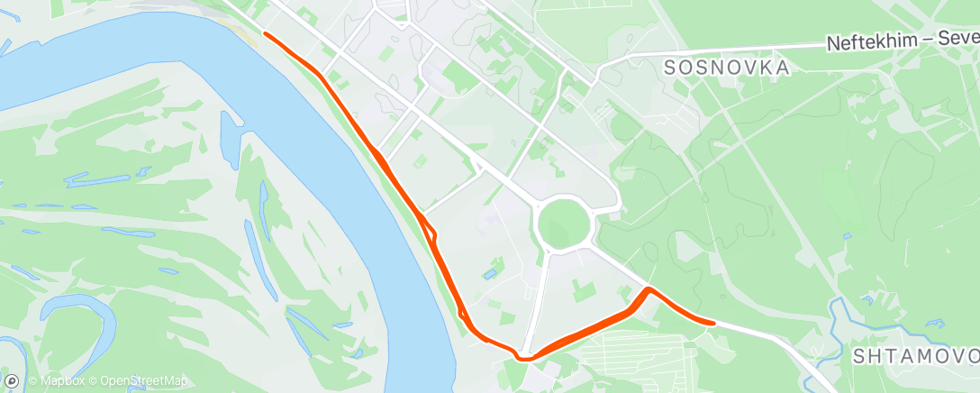 Map of the activity, Evening Run