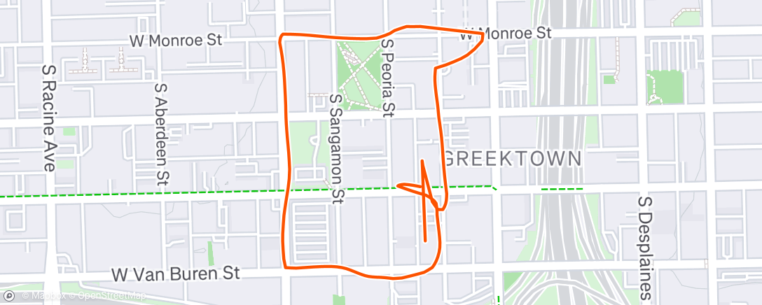 Map of the activity, Afternoon Run