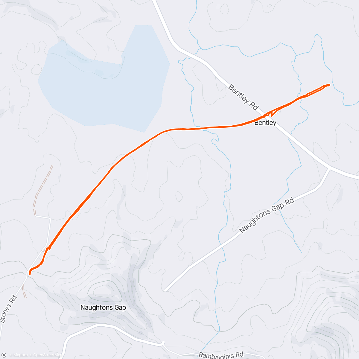 Map of the activity, Out and back