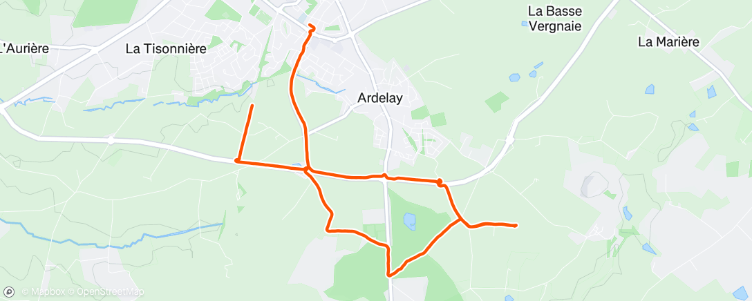 Map of the activity, Afternoon Run