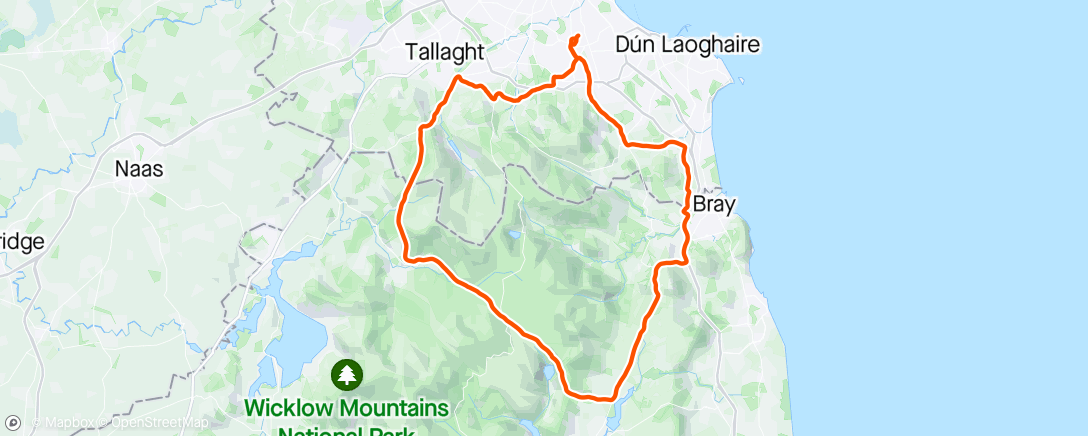 Map of the activity, Endurance around Wicklow