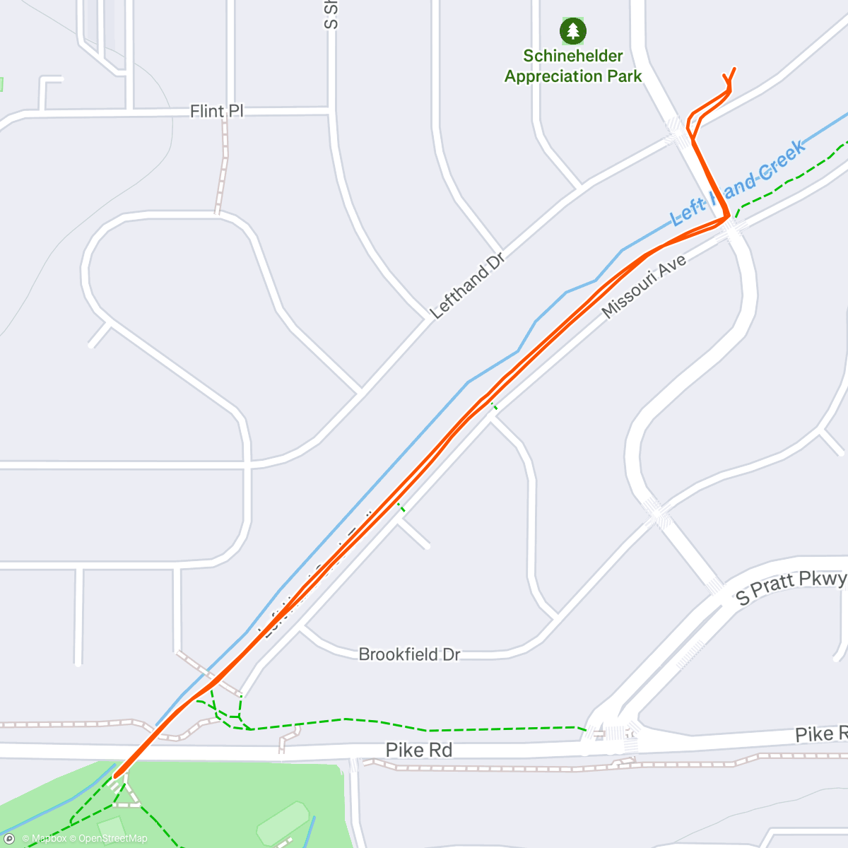 Map of the activity, Evening Walk