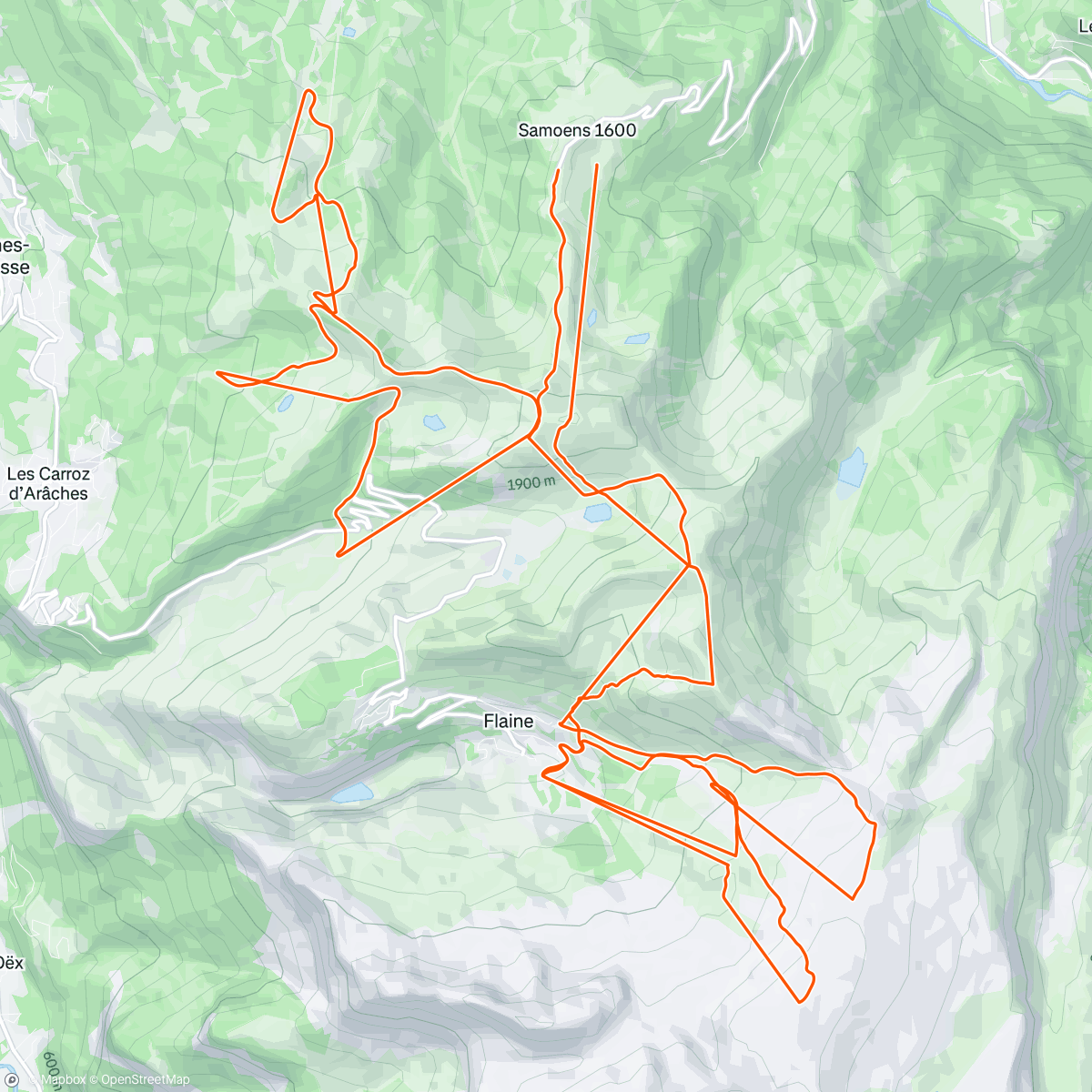 Map of the activity, Blue bird Christmas eve pow day, does it get better