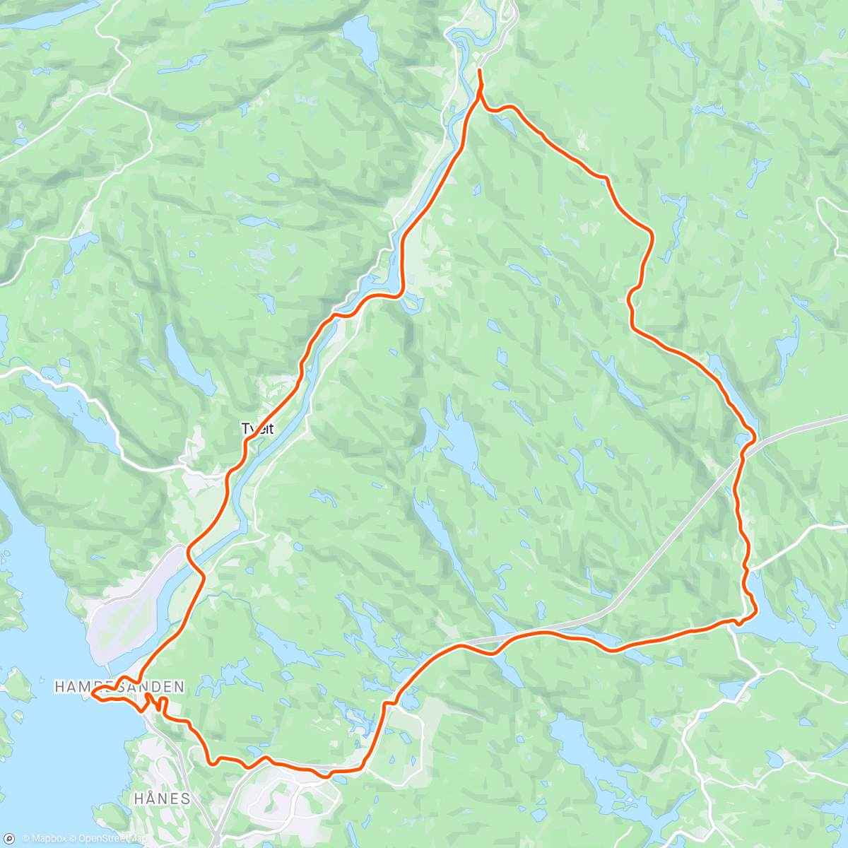 Map of the activity, Lunch Hardtail Ride☀️