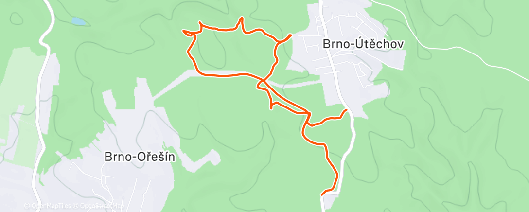Map of the activity, Afternoon Run