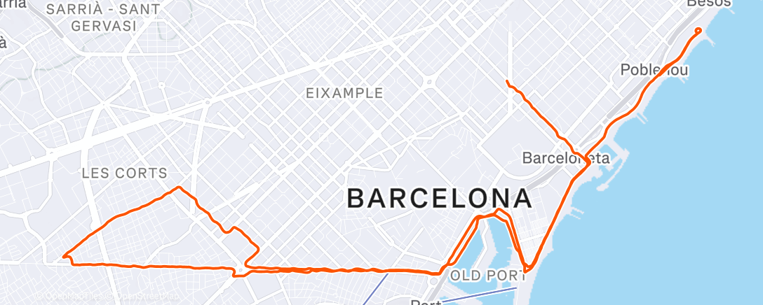 Map of the activity, Morning Run