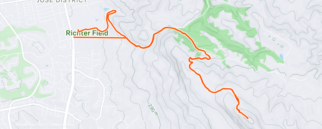 Map of the activity, Afternoon Hike