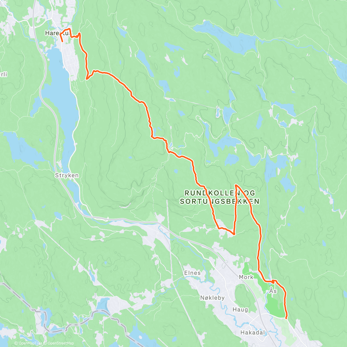 Map of the activity, Romeriksåsen ❤️