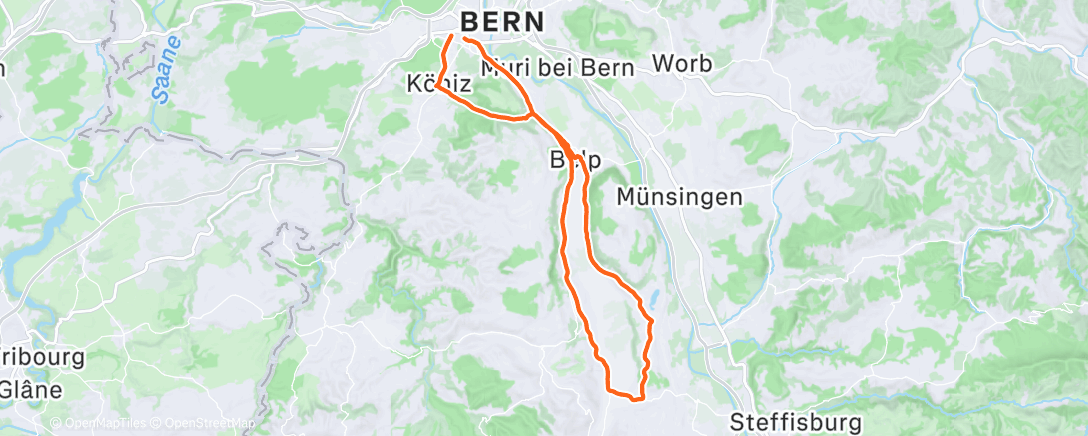 Map of the activity, Bicicleta por la tarde