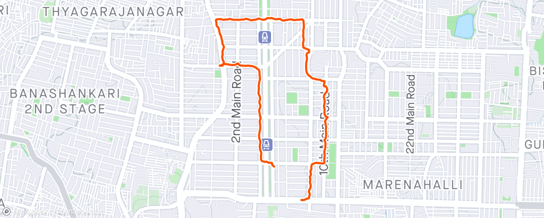 Карта физической активности (Morning Walk Jayanagar)