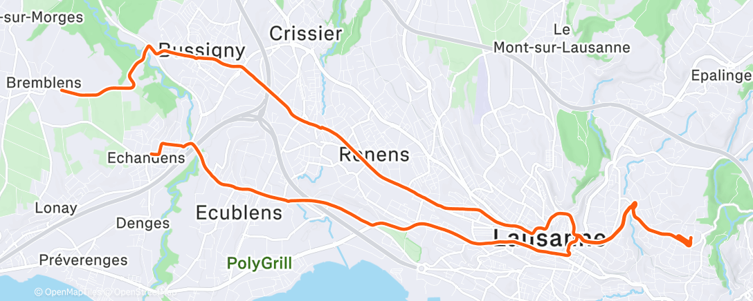 Map of the activity, Errands by E-cargo bike back and forth across the city