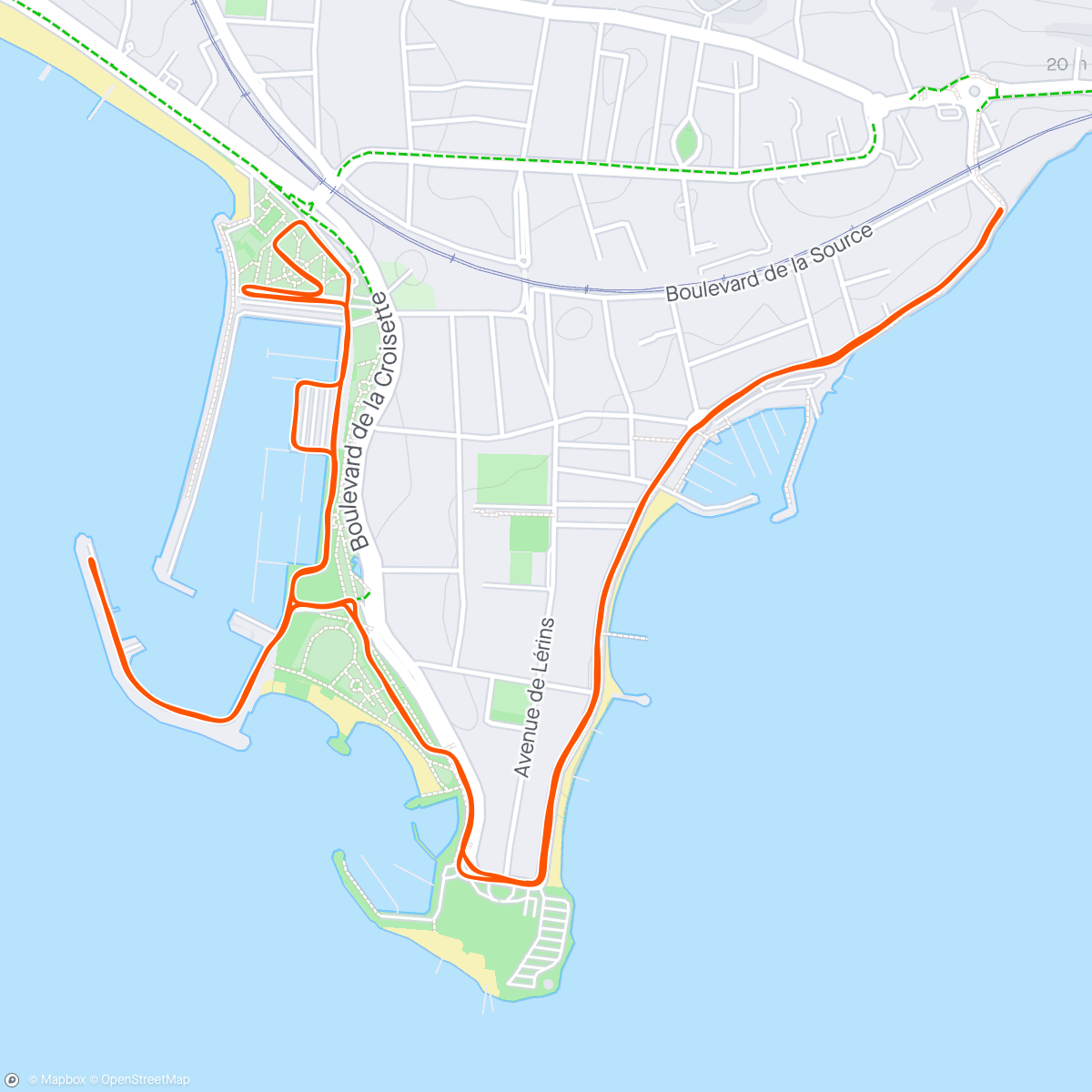 Map of the activity, Triathlon Cannes: partie cap