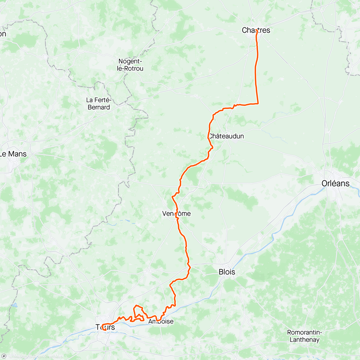 Map of the activity, Paris-Tours