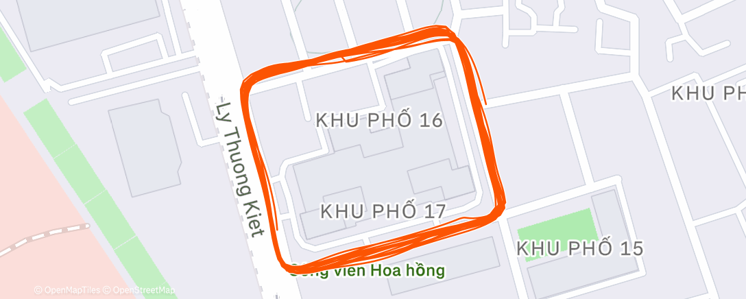 Map of the activity, Night Run