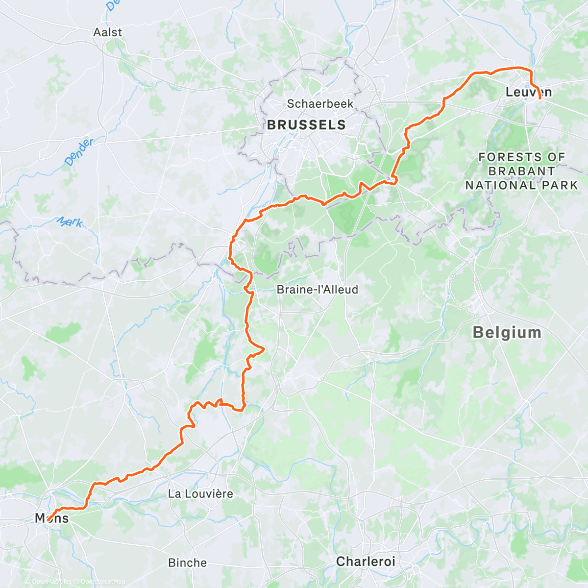 Map of the activity, Mons Leuven