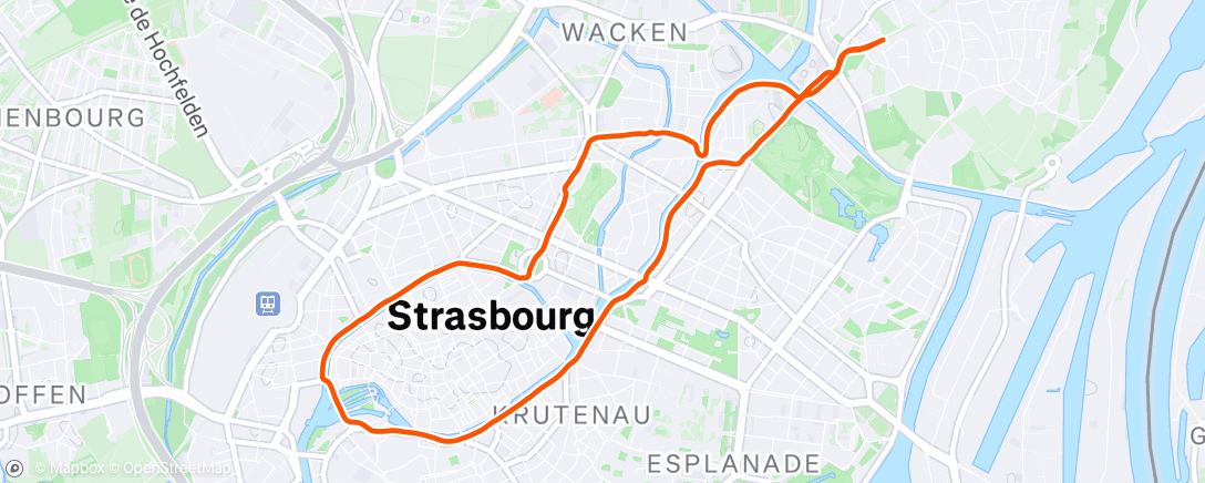 Map of the activity, Evening Run