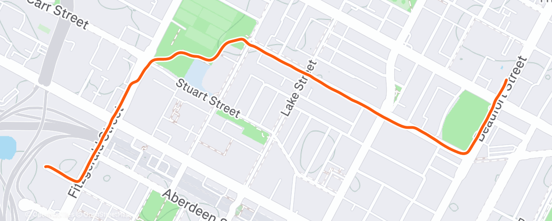 Map of the activity, Course à pied le matin