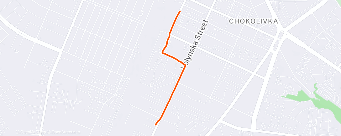Map of the activity, Afternoon Run
