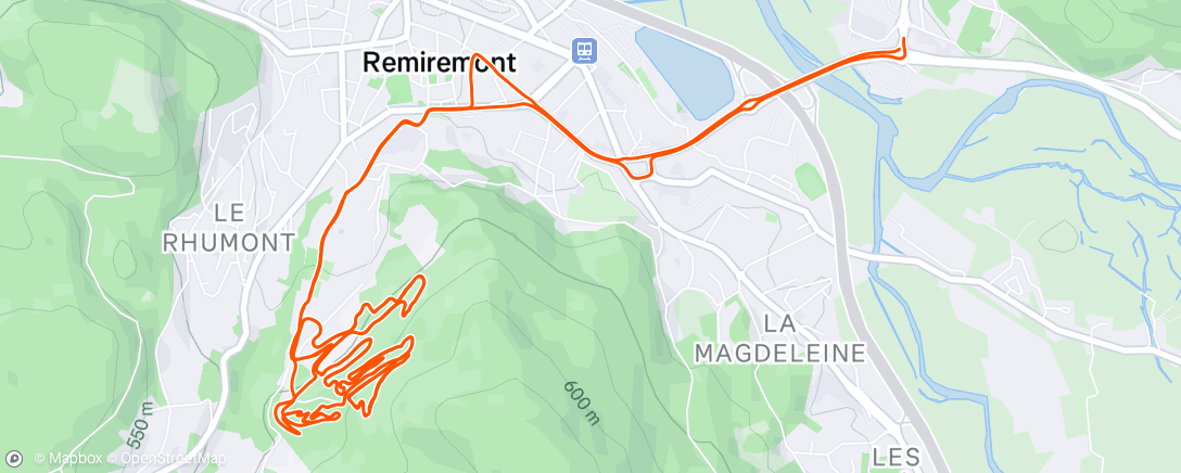Map of the activity, Lunch Mountain Bike Ride