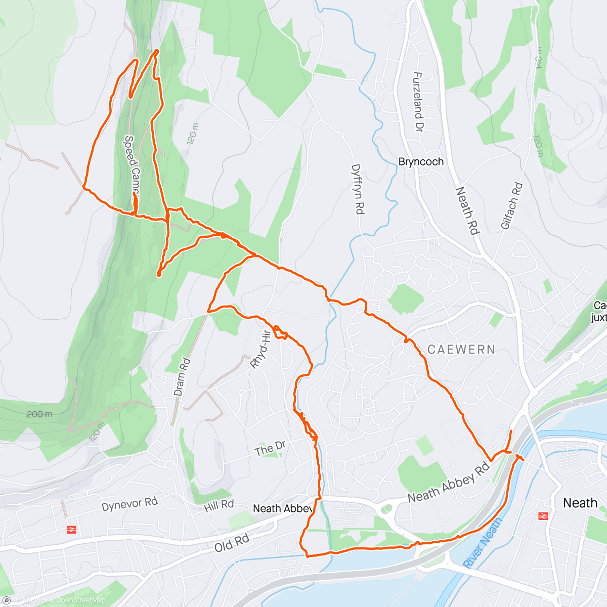 Карта физической активности (Swansea Ramblers walk up Drummau Mountain)