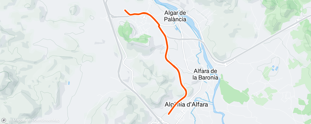 Map of the activity, Vía verde ojos negros