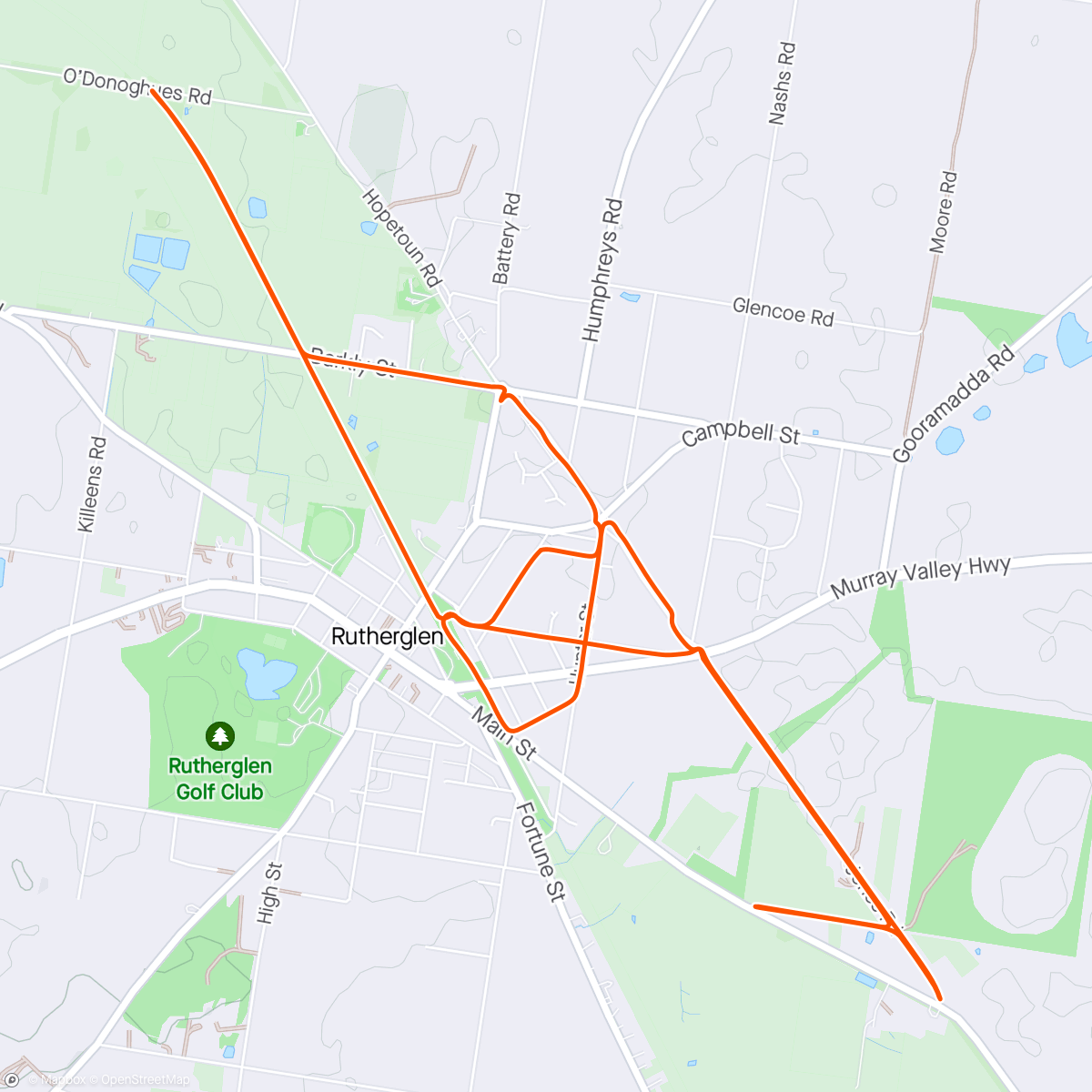 Map of the activity, Afternoon Kickbike Ride
