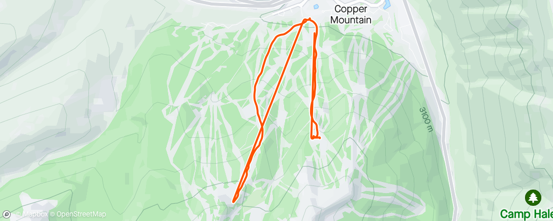 Map of the activity, Slopes - A day snowboarding at Copper Mountain Resort