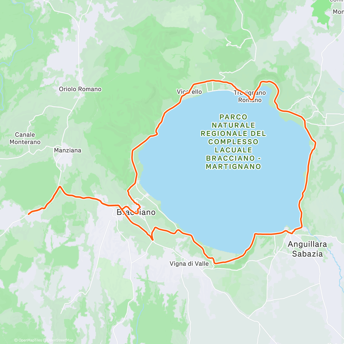Map of the activity, Pedalata mattutina
