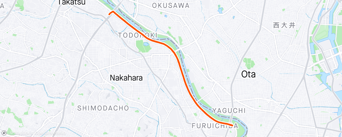 Map of the activity, jog 33k