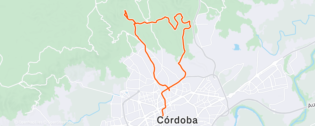 Map of the activity, Bicicleta por la tarde