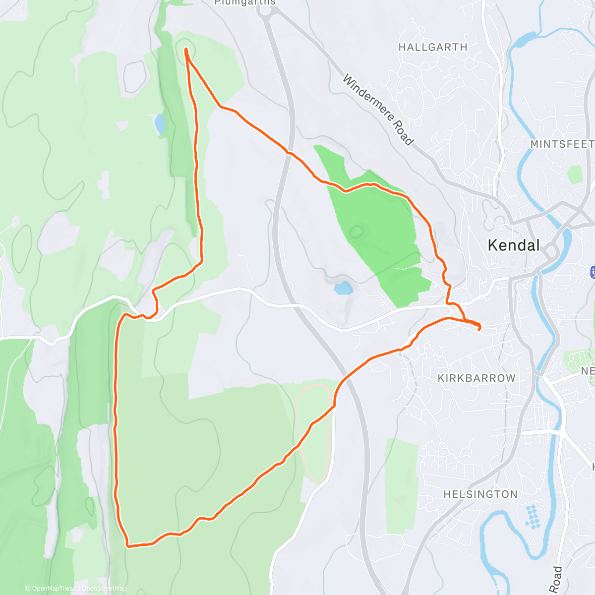 Map of the activity, Afternoon Run