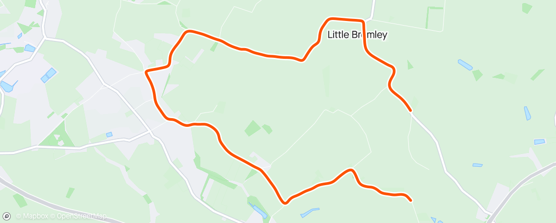 Map of the activity, Little Bromley 10k