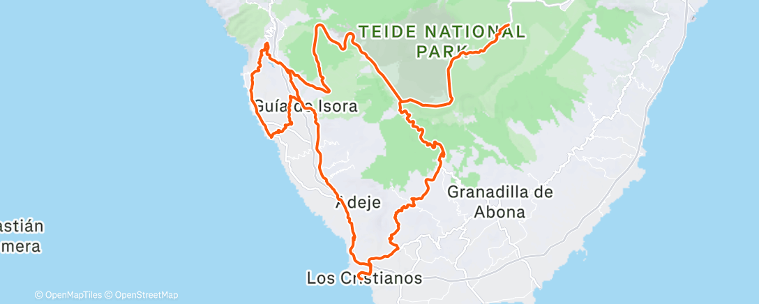 Map of the activity, Cycling