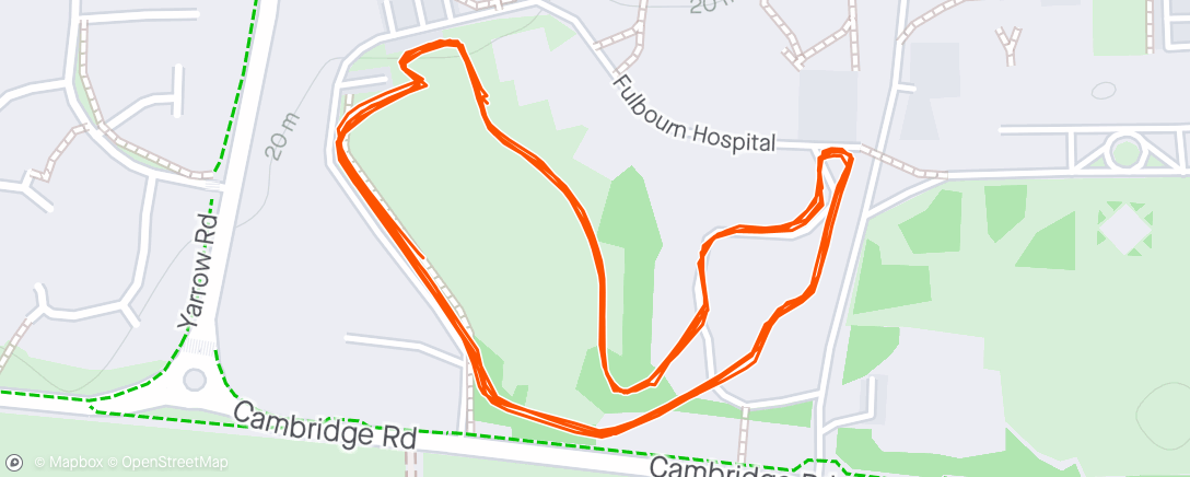 Map of the activity, Fulbourn Hospital parkrun