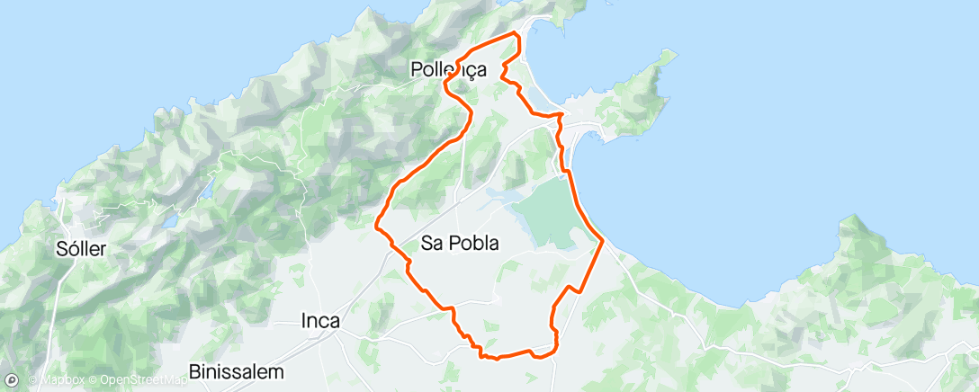 Map of the activity, Out to Santa Margalida