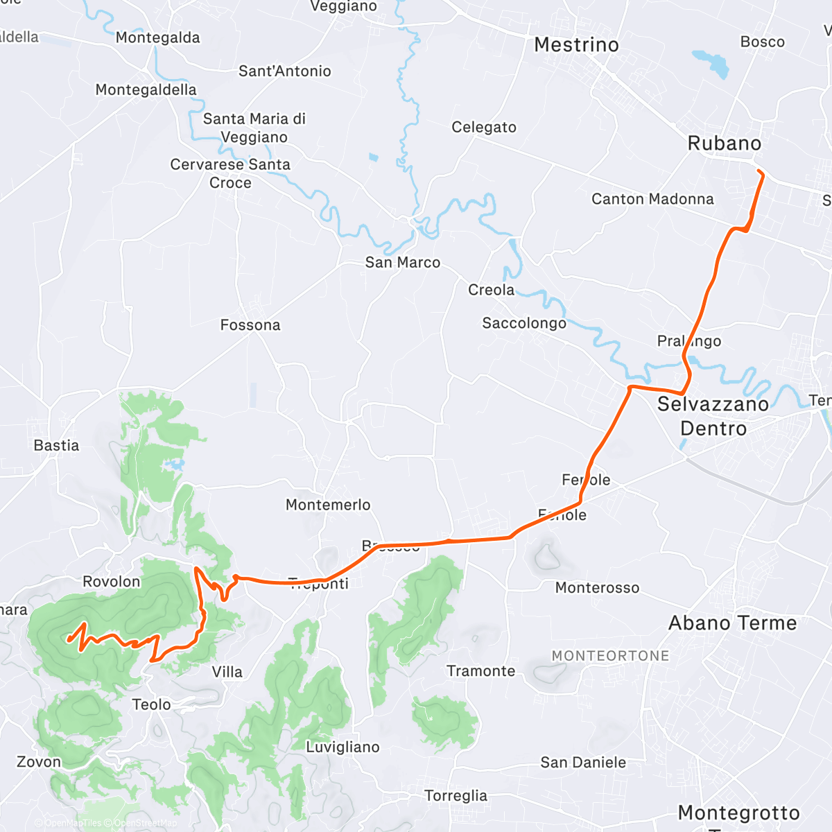 Карта физической активности (Pedalata dell'ora di pranzo)