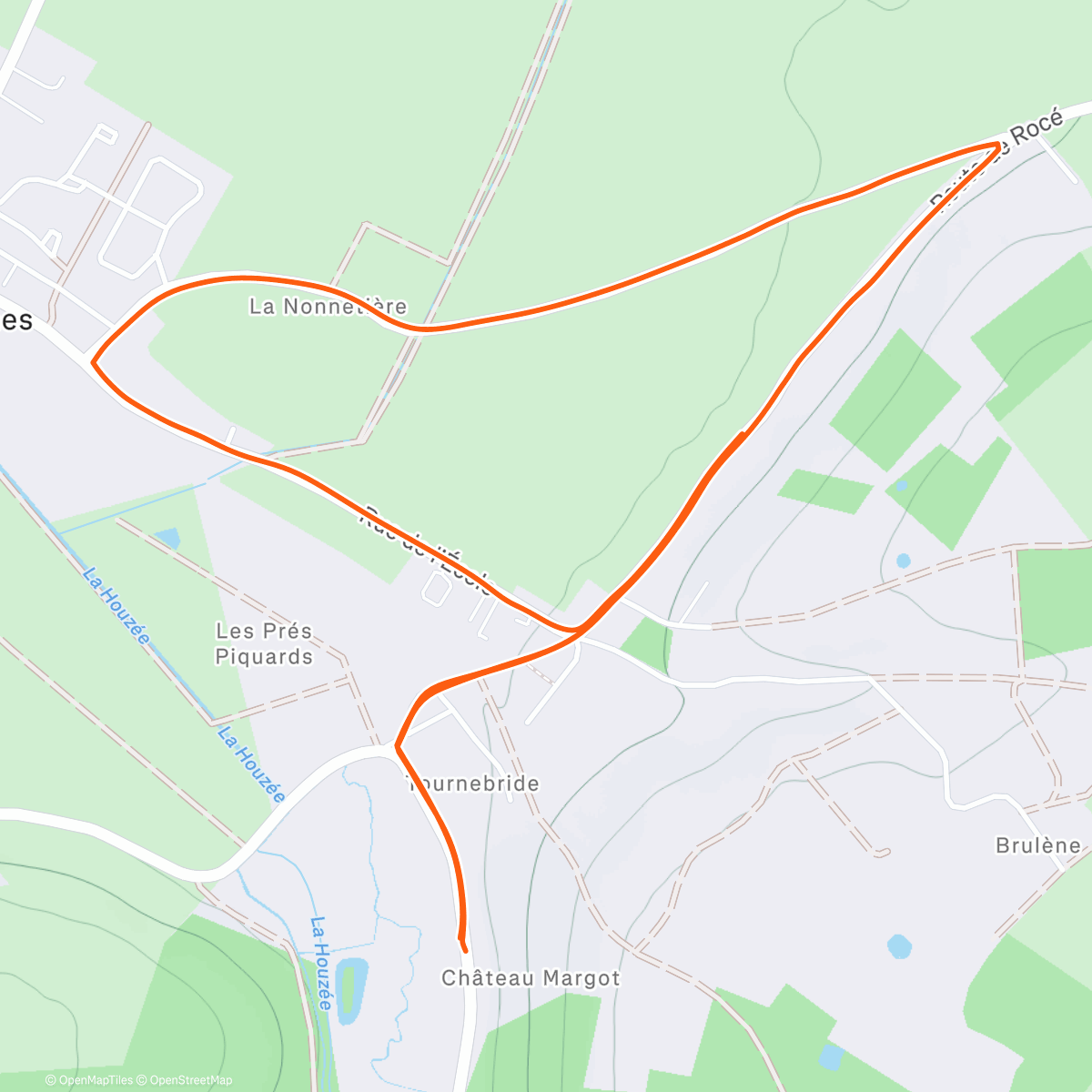 Map of the activity, Répétitions de 400 m