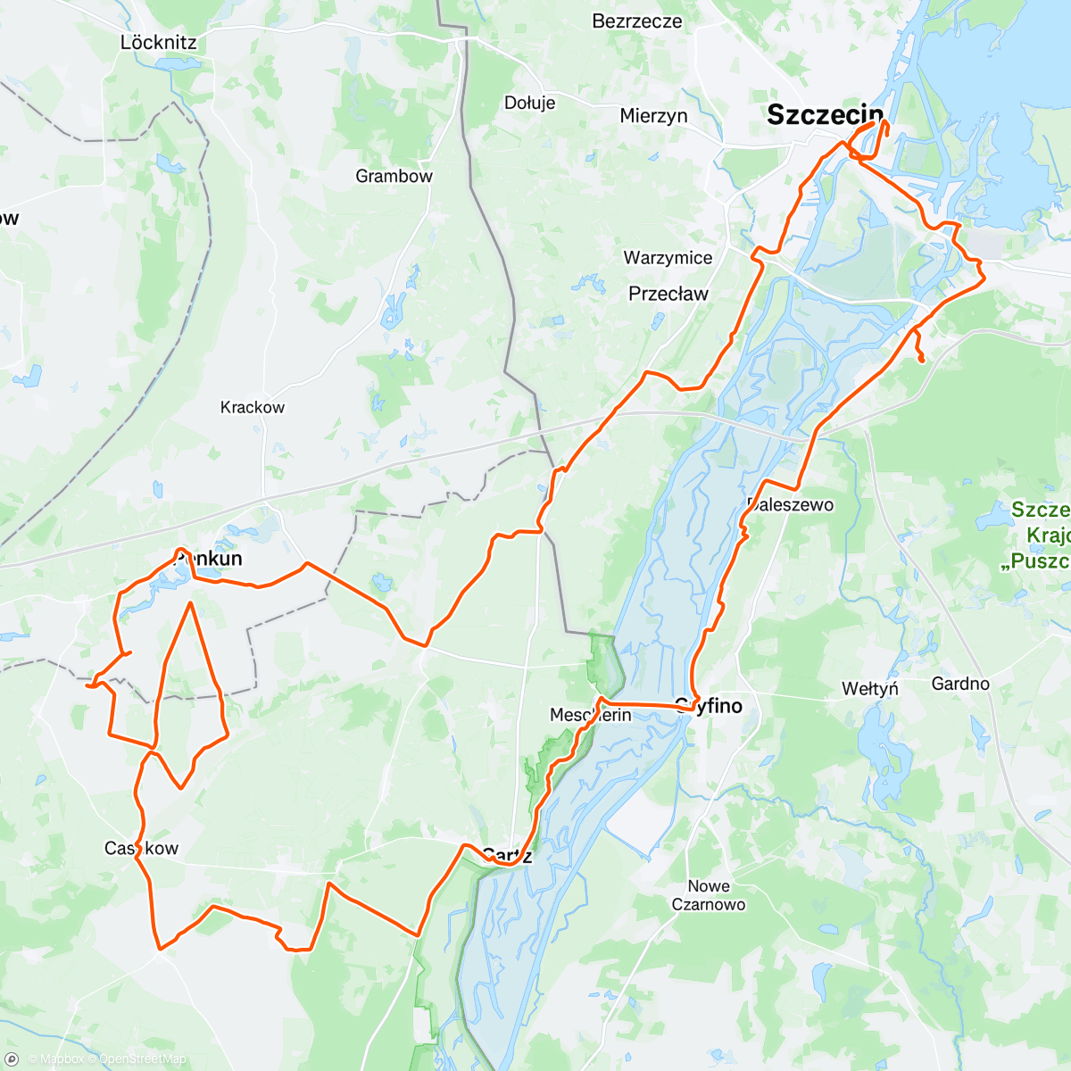 Map of the activity, Po pracy jeździliśmy po kwadraty