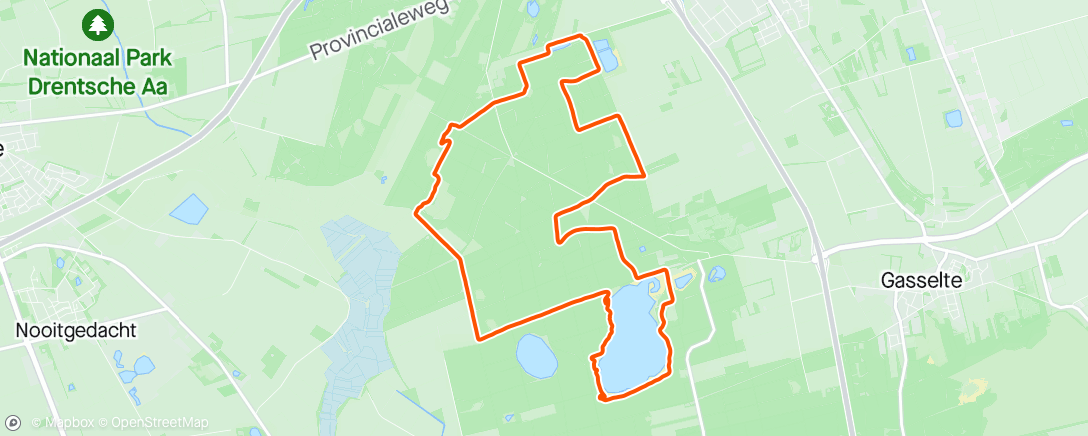 Mapa da atividade, Avondsessie trailrunning