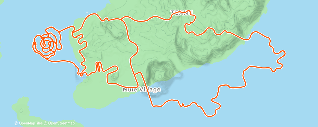 Карта физической активности (Zwift - Spiral into the Volcano in Watopia)