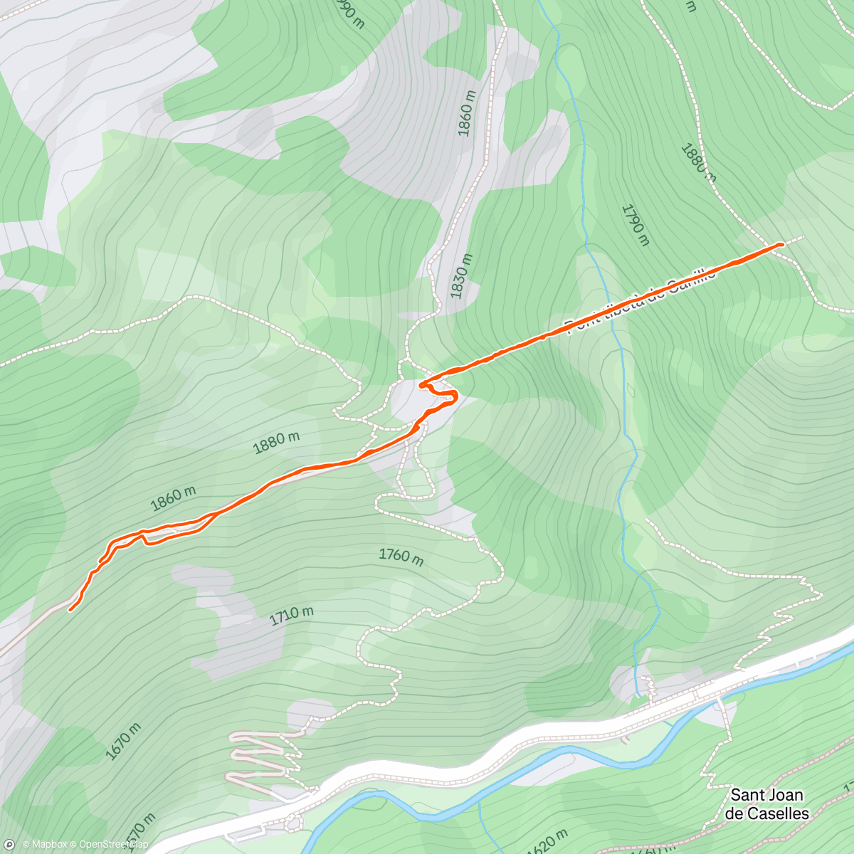 Map of the activity, Pont Tibetá