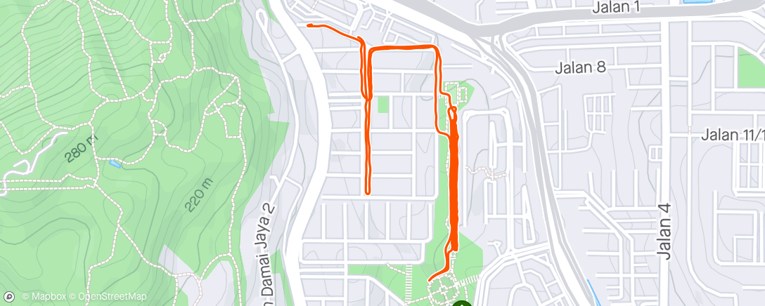 Map of the activity, 6x600m intervals