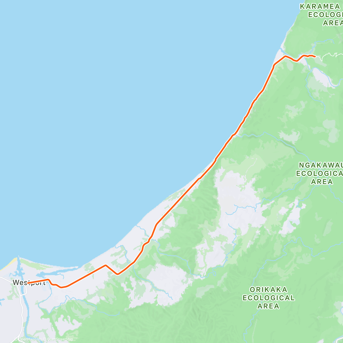 Map of the activity, ROUVY - Karamea - Westport part 3 | New Zealand