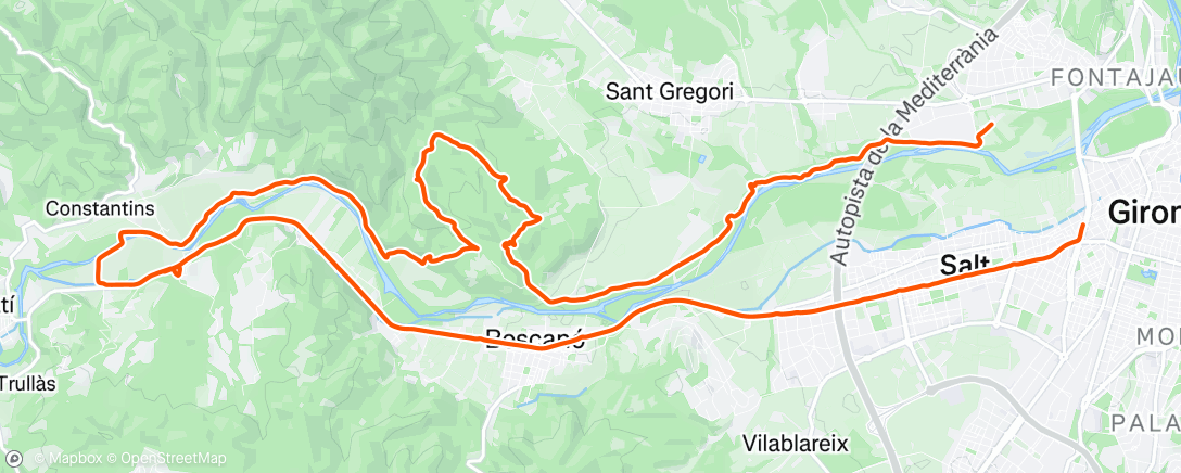 Map of the activity, Bicicleta a la hora del almuerzo