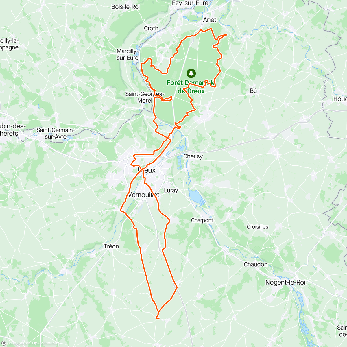 Map of the activity, 14/04/2024 Randonee VSD 50km VTT en Gravel