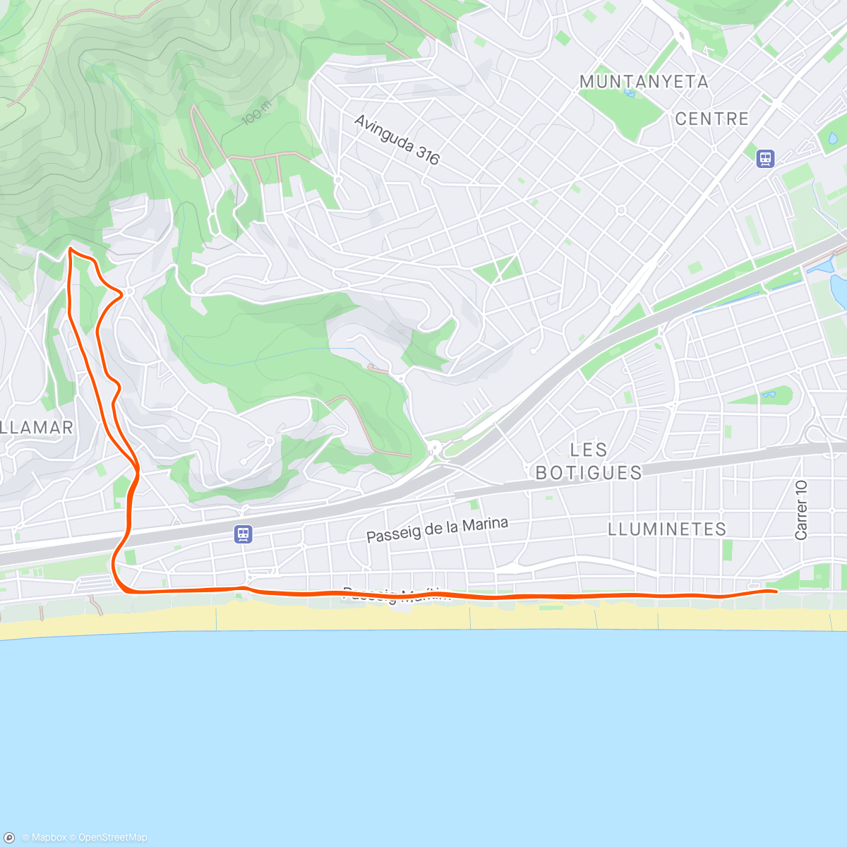 Map of the activity, Morning Run, Z1.