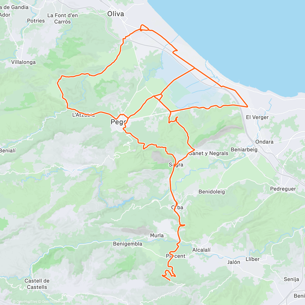Map of the activity, Bike fitting ride